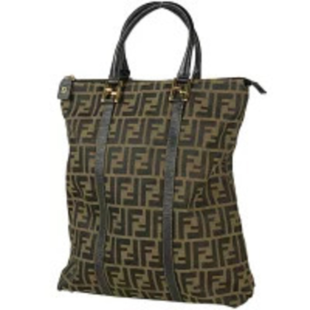 Fendi Zucca tote bag handbag canvas brown